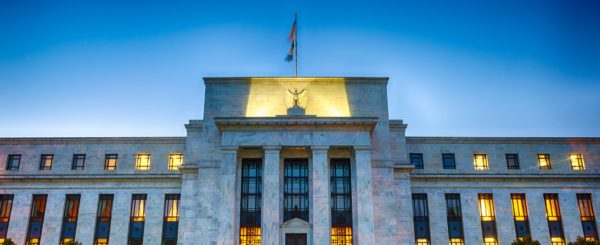 federal reserve building at dusk