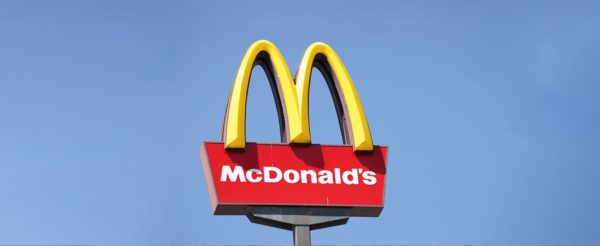 mcdonald's sign with blue sky