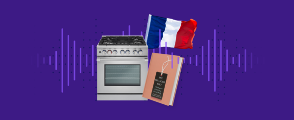stove with a french flag and book