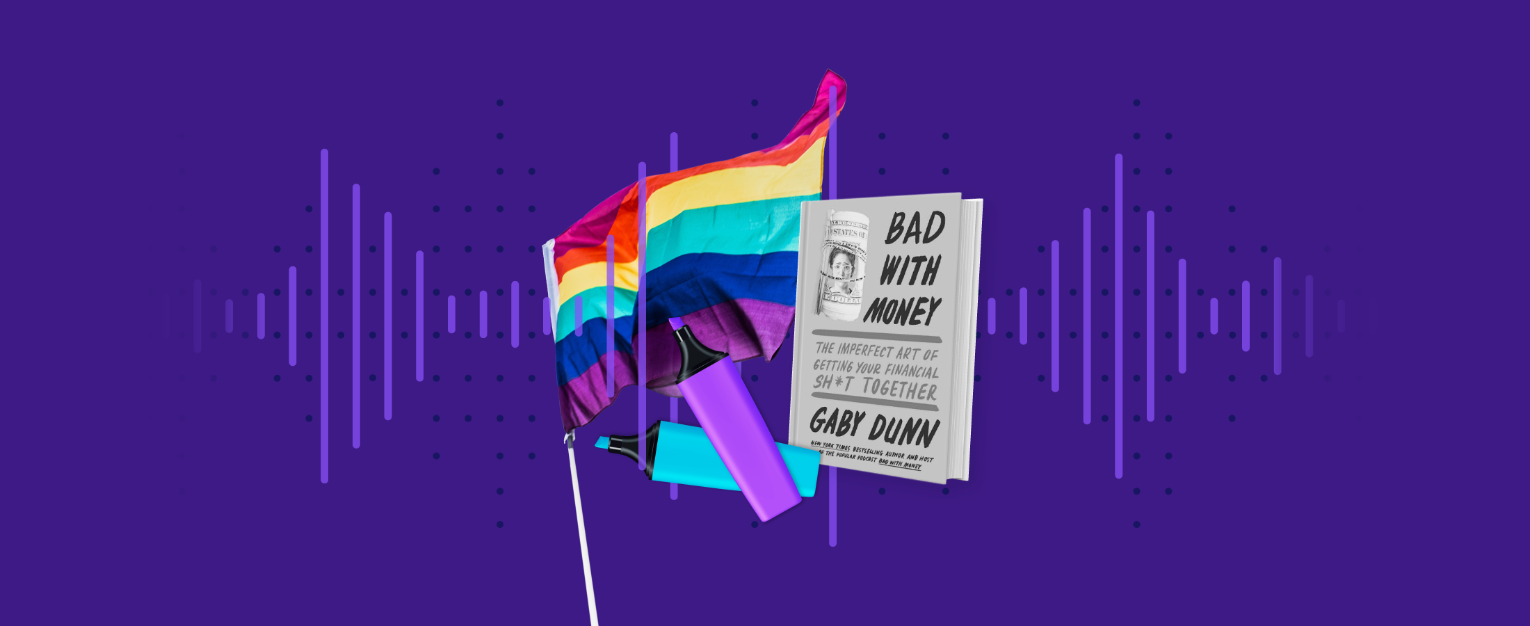 lgbtq flag and book